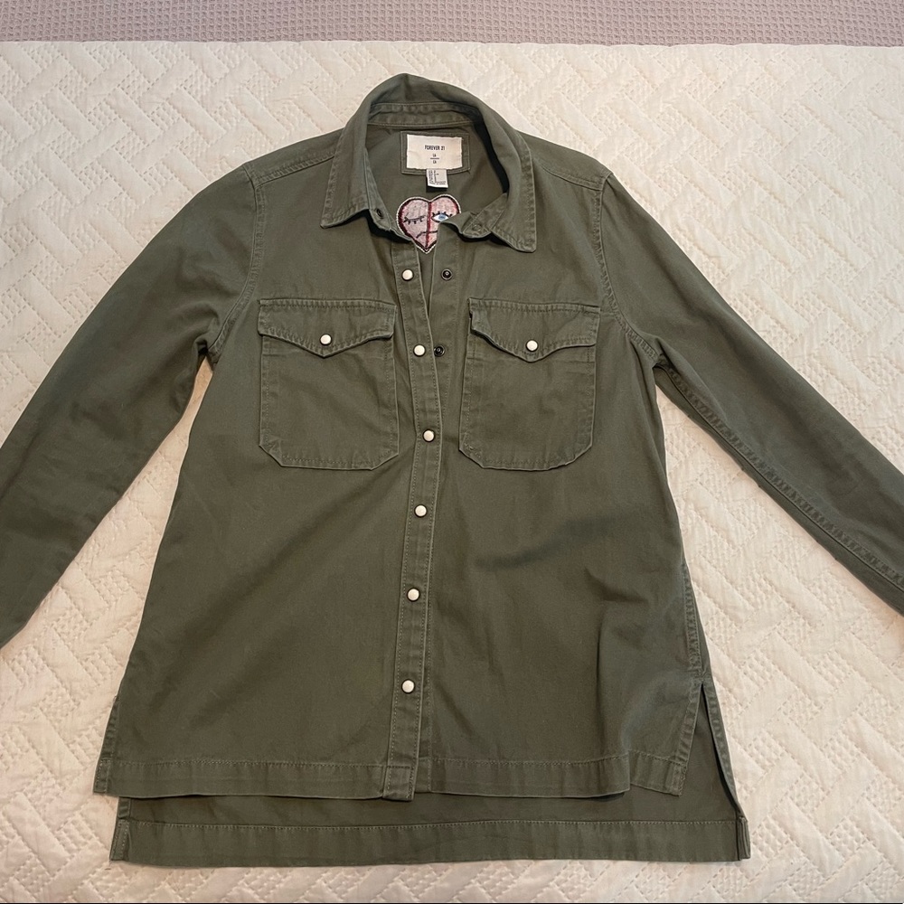 Forever 21 Embroidered button down shirt